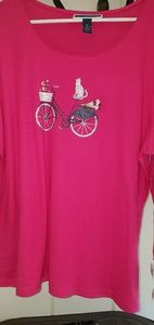 Karen Scott long sleeve blouse scoop neck